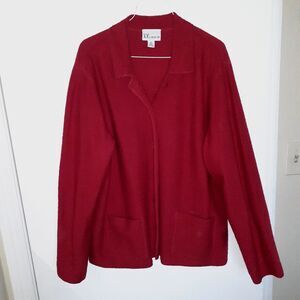 The Tog Shop Woman’s Xl 100% Wool Cardigan Sweater   Winter Fall Classic Red